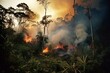 Burning rainforest. Generative AI