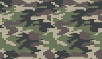 Wall Mural - seamless digital camo pattern for army uniform
