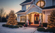 © ink drop - A house covered with christmas lights and festive decorations for the holiday season