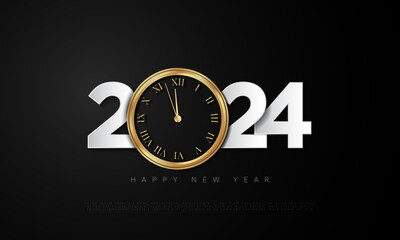 Wall Mural - 2024 Happy New Year Background Design.