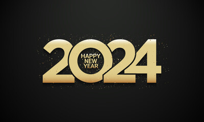 Wall Mural - 2024 Happy New Year Background Design.