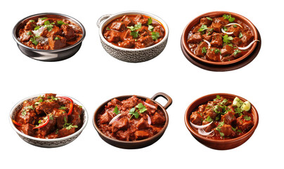 Wall Mural - Rogan Josh curry isolated on transparent background 