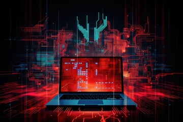 Cyber attacks abstract background with virtual hacks