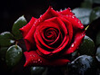 Beautiful red rose in the nature