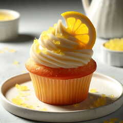 Wall Mural - National Lemon Cupcake Day, Lemon Cupcake