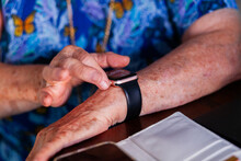 Smart Watch On Older Woman’s Wrist