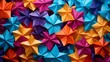 © PrismCraft - Using colorful origami paper as the background of an abstract wallpaper .