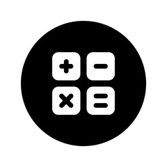 Sticker - calculator circular glyph icon