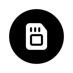 Sticker - sd card circular glyph icon