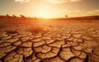 Cracked Land on Hot Sunny Weather El Nino Drought Season