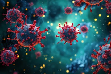 Wall Mural - virus and blood. coronavirus 2019-ncov. sars-cov-2.