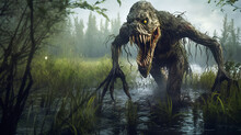 Swamp Monster.  Nightmare Creature.  AI Generated