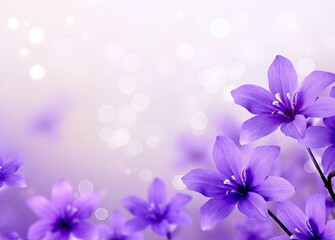   Abstract spring background with purple flowers.