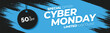 cyber monday special offer banner with yellow splash background