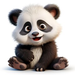 cartoon  illustration of cute baby panda character