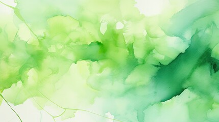 Wall Mural - Watercolor background. A haze of green color. Flowing paint with streaks