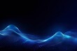 © MdHafizur - Dynamic blue particle wave. Abstract sound visualization. Digital structure of the wave flow of luminous particles. AI Generated.