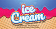 Ice Cream Text Style Effect. Editable Graphic Text Template.