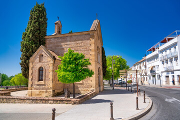 Sticker - Cordoba, Spain - April 11, 2023: Old city building against a beautiful blue sky