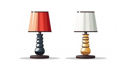 illustration of two table lamps