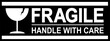 sticker fragile handle with care, black and white fragile warning label, fragile label with broken glass symbol, vector asset