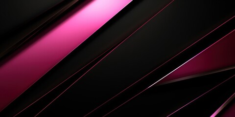 Pink and black abstract modern background with diagonal lines or stripes and a 3d effect. Metallic sheen.