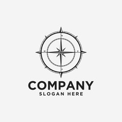 Wall Mural - compass logo icon and vector