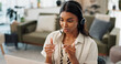 © N F/peopleimages.com - Woman, call center and headphones consulting in remote work, customer service or telemarketing at home office. Female person or consultant agent talking, explaining or online advice for help at house
