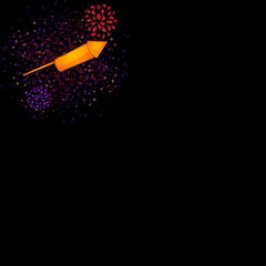 Wall Mural - Fireworks Rocket on Confetti Background.