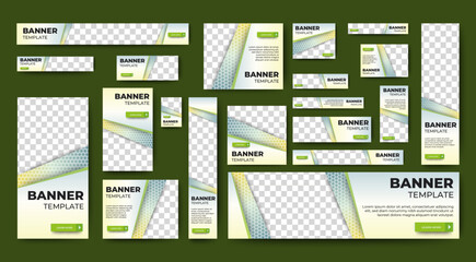 Poster - business web banners template design with image space. vector