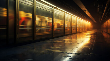 Wall Mural - Empty metro station