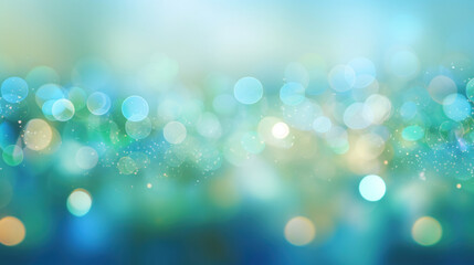 Wall Mural - Abstract bokeh background with green and blue hues