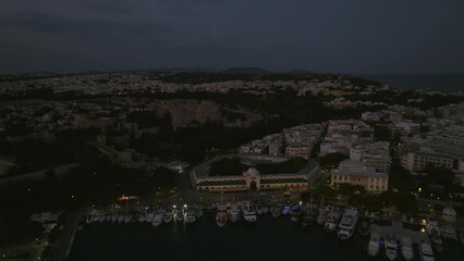 Wall Mural - Rhodes island at first light early morning aerial view