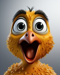 Wall Mural -  a close up of a cartoon bird with a big smile.  generative ai