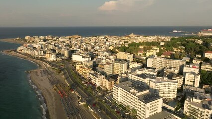 Wall Mural - Rhodes island New town and bay skyline on a beautiful clear day