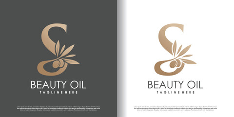 Wall Mural - Olive logo design vector with initial letter s and modern concept Premium Vector