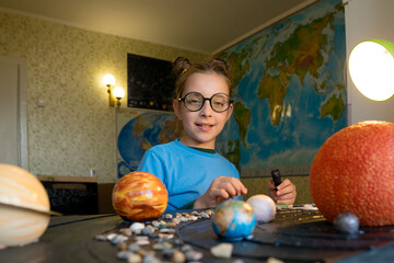 Wall Mural - young astronomer's playful exploration