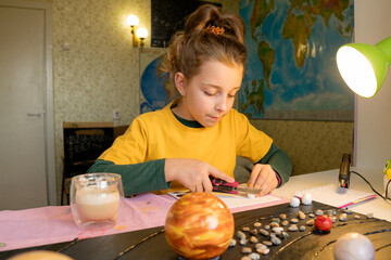 focused craftwork with solar model