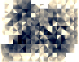 A silver metallic square block wall abstract design