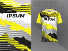 Black And Yellow Jersey Mockup Template Design For Sport Uniform