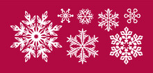 Snowflakes Templates For Laser Cutting. Beautiful Snowflakes Of Different Shapes And Sizes. Winter Decorations.