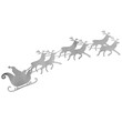 Santa Claus Flying With Deers