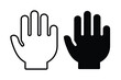 Vector hand icon vector stop symbol palm outline sign silhouette outline hand