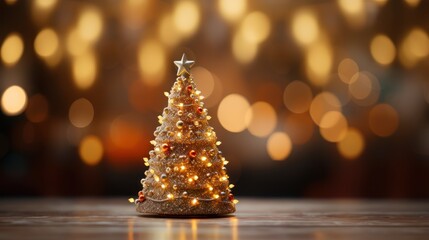 Wall Mural - warmly lit room showcases a festive christmas tree
