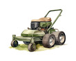 Lawn Mower machine, garden watercolor clipart illustration with isolated background