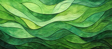 Organic Wavy Green Wallpaper Background Illustration