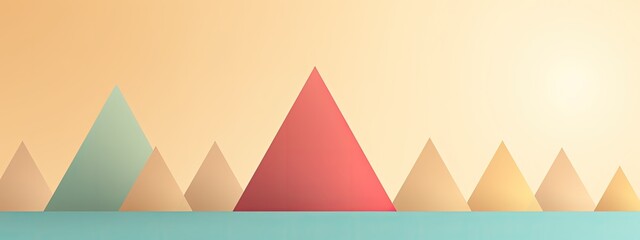 Egyptian pyramid shapes, triangle texture, patterns. Minimalist drawing style, Generative AI