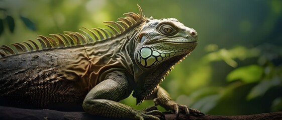 Wall Mural - iguana on tree