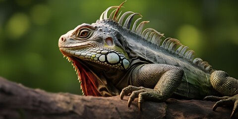 Wall Mural - iguana on a branch