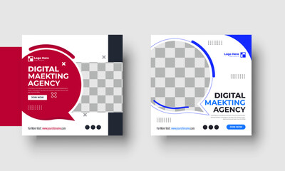 Wall Mural - vector digital marketing social media post banner and instagram post template, suitable for social m
